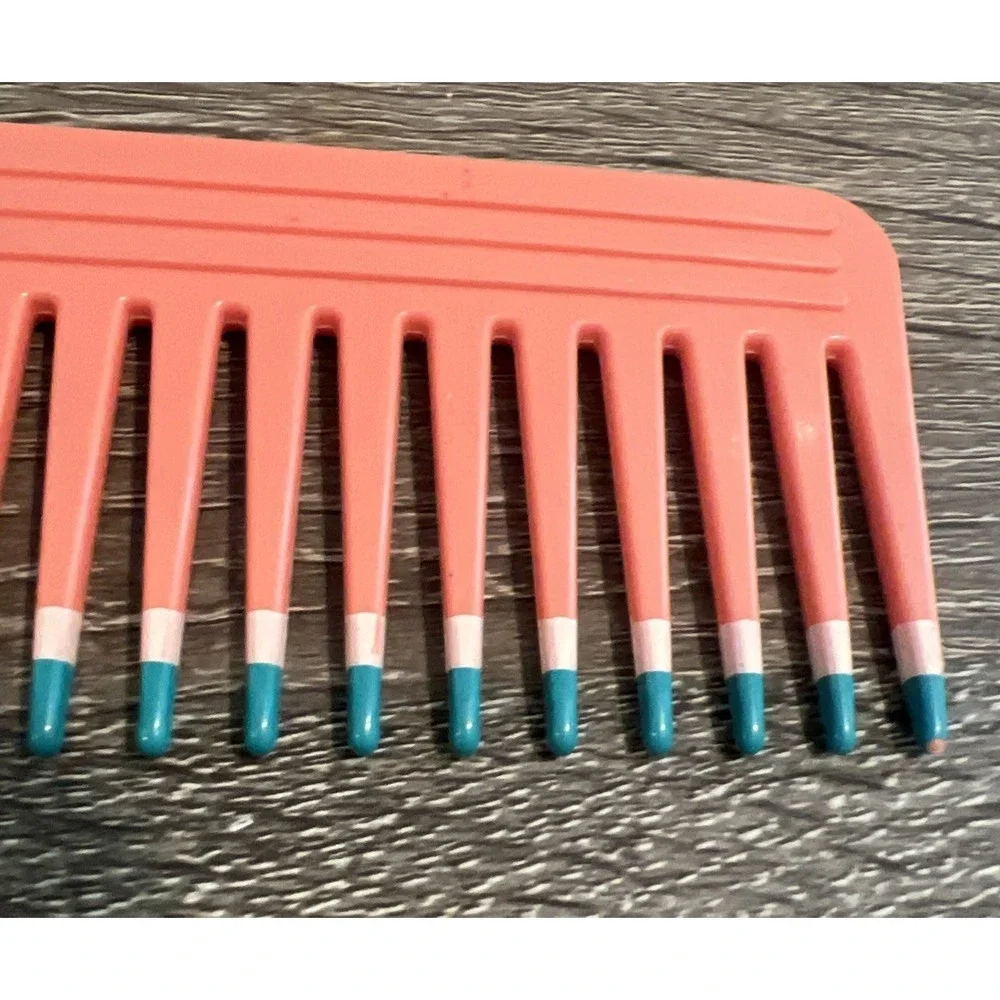 MEBCO Twice Dipped Wide Tooth Detangling Comb Coral Vintage 80'S/90'S